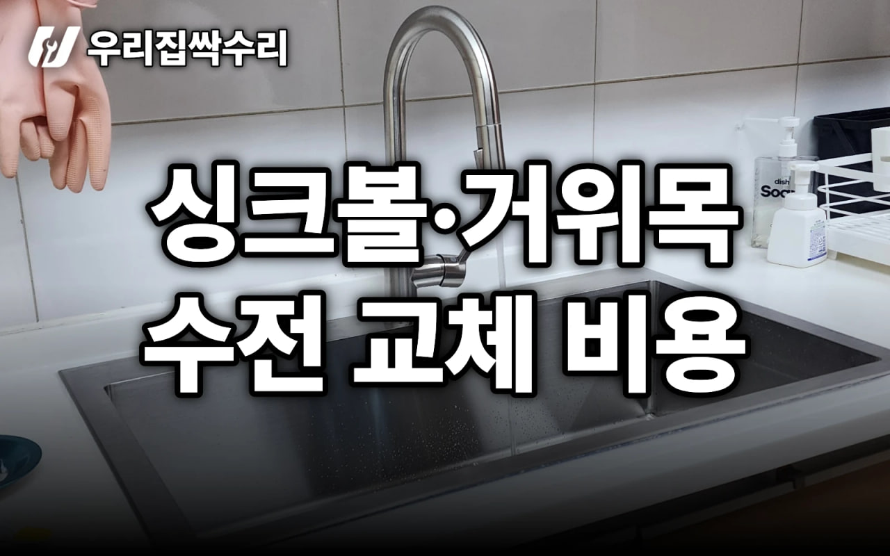 사각 싱크볼·거위목 수전 교체 비용, 잘못된 '본드 설치' 주의 (용산 현장)